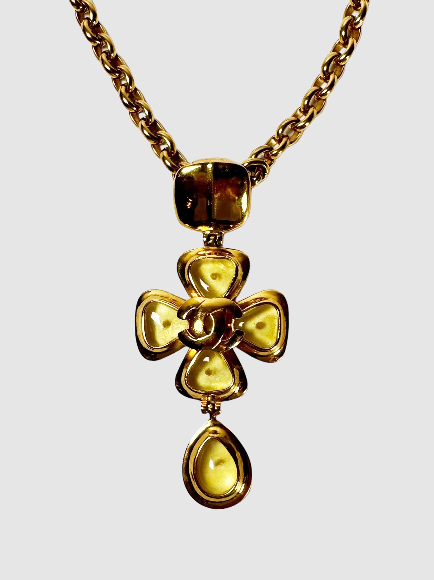 1997 Gripoix Cross Pendant Chain Necklace