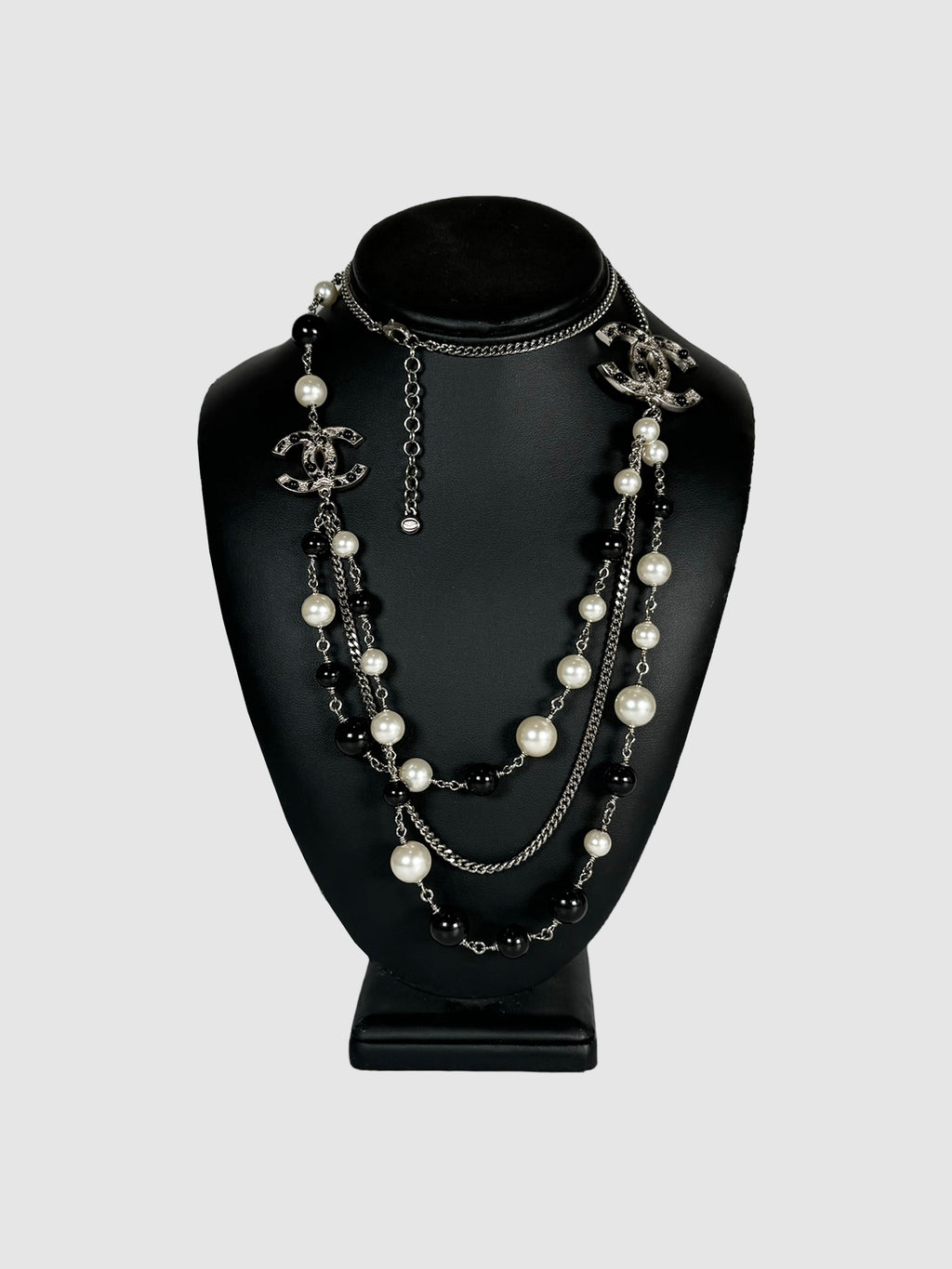 Beaded and CC Logo Long Necklace