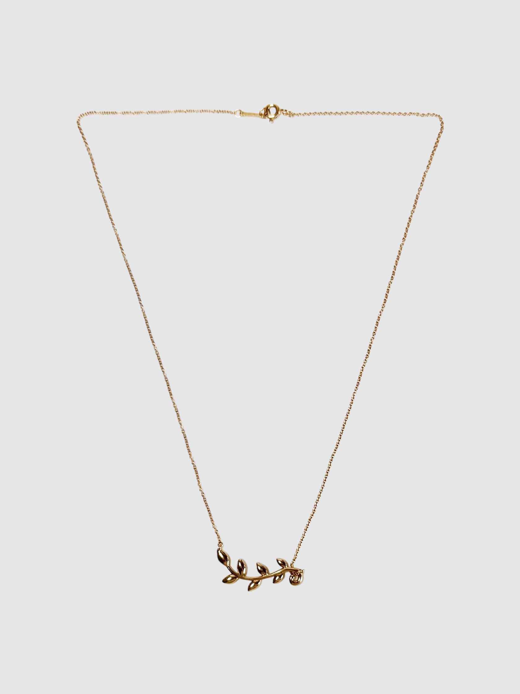 Olive Leaf Vine Pendant Necklace