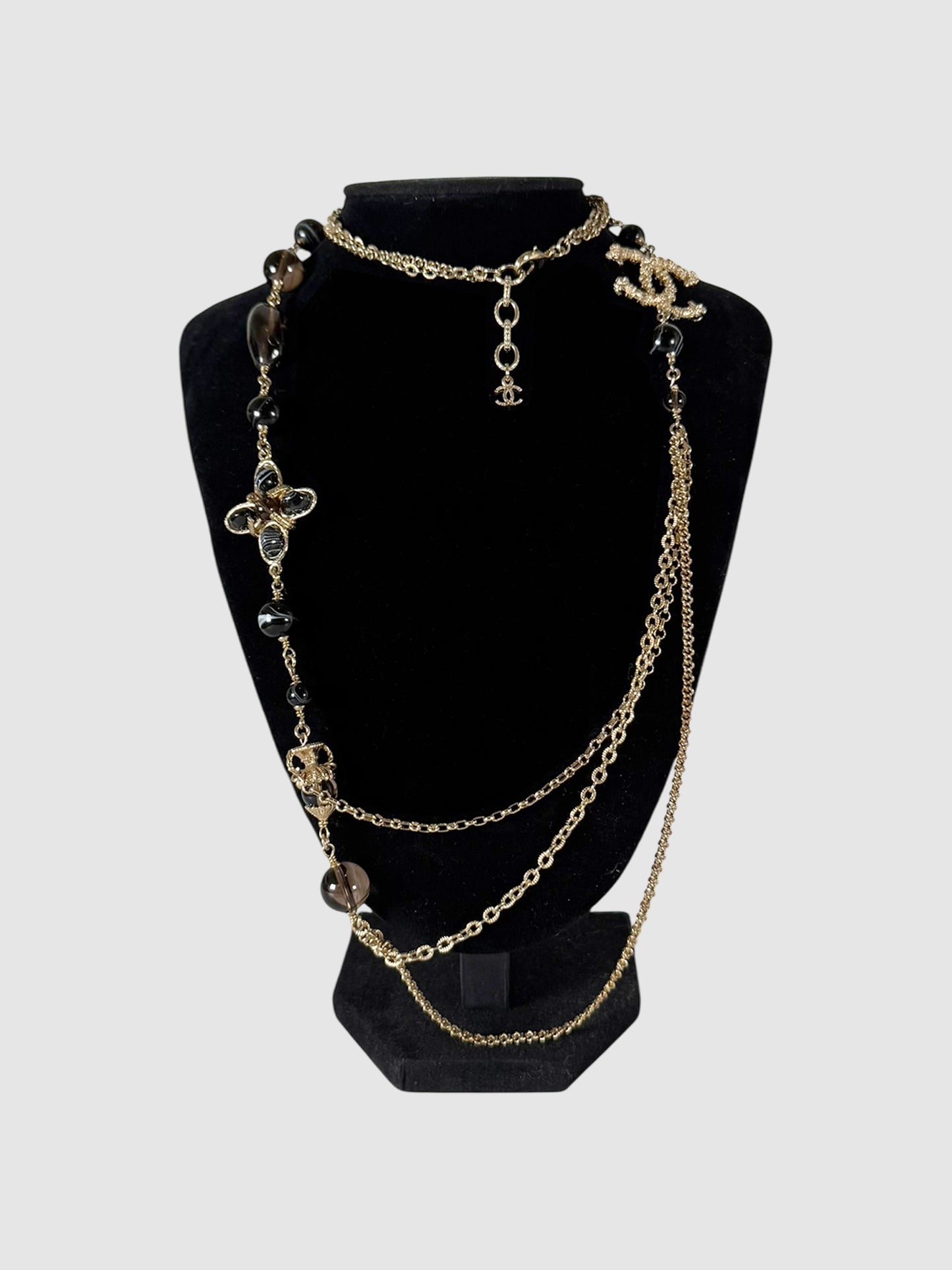 Chanel 2018 Multi-Strand Gripoix Cross Necklace Luxury Designer Resale Consignment Vintage Secondhand