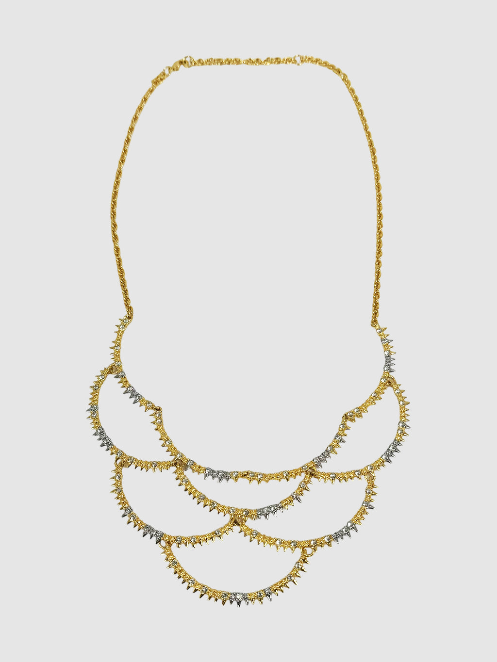 Spiked Scalloped Bib Necklace