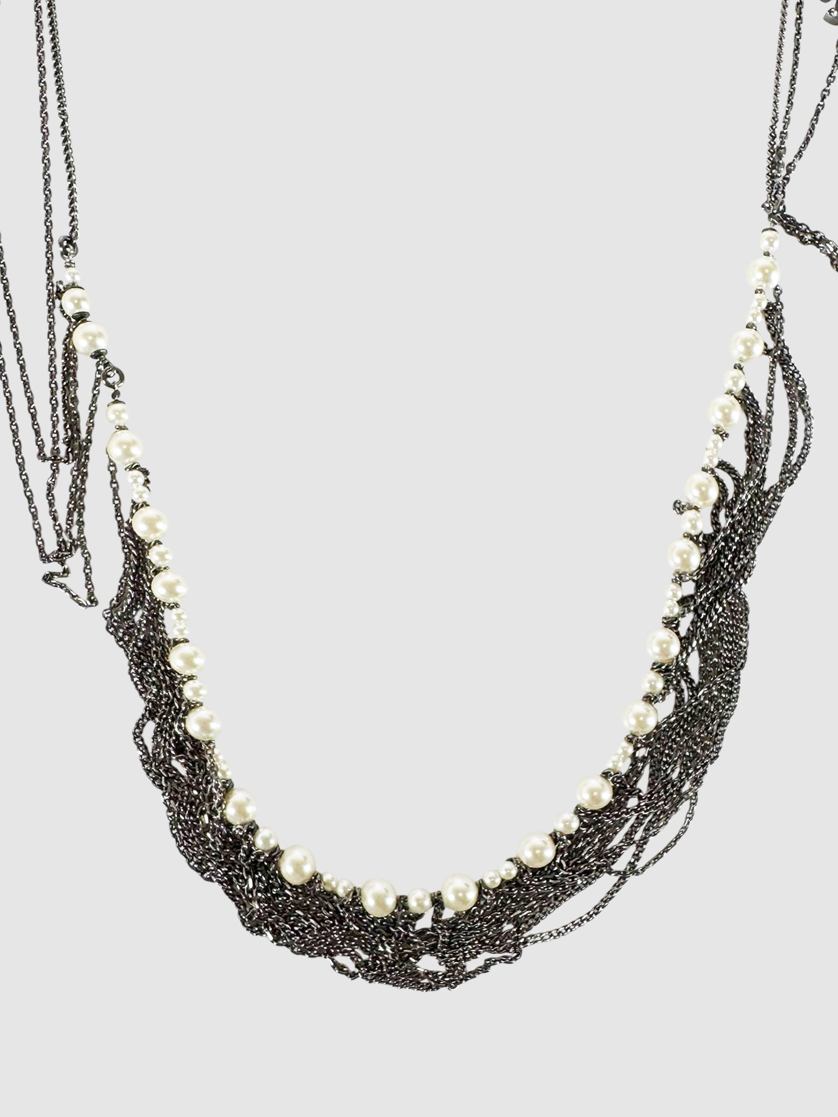 2016 Chain Pearl CC Necklace