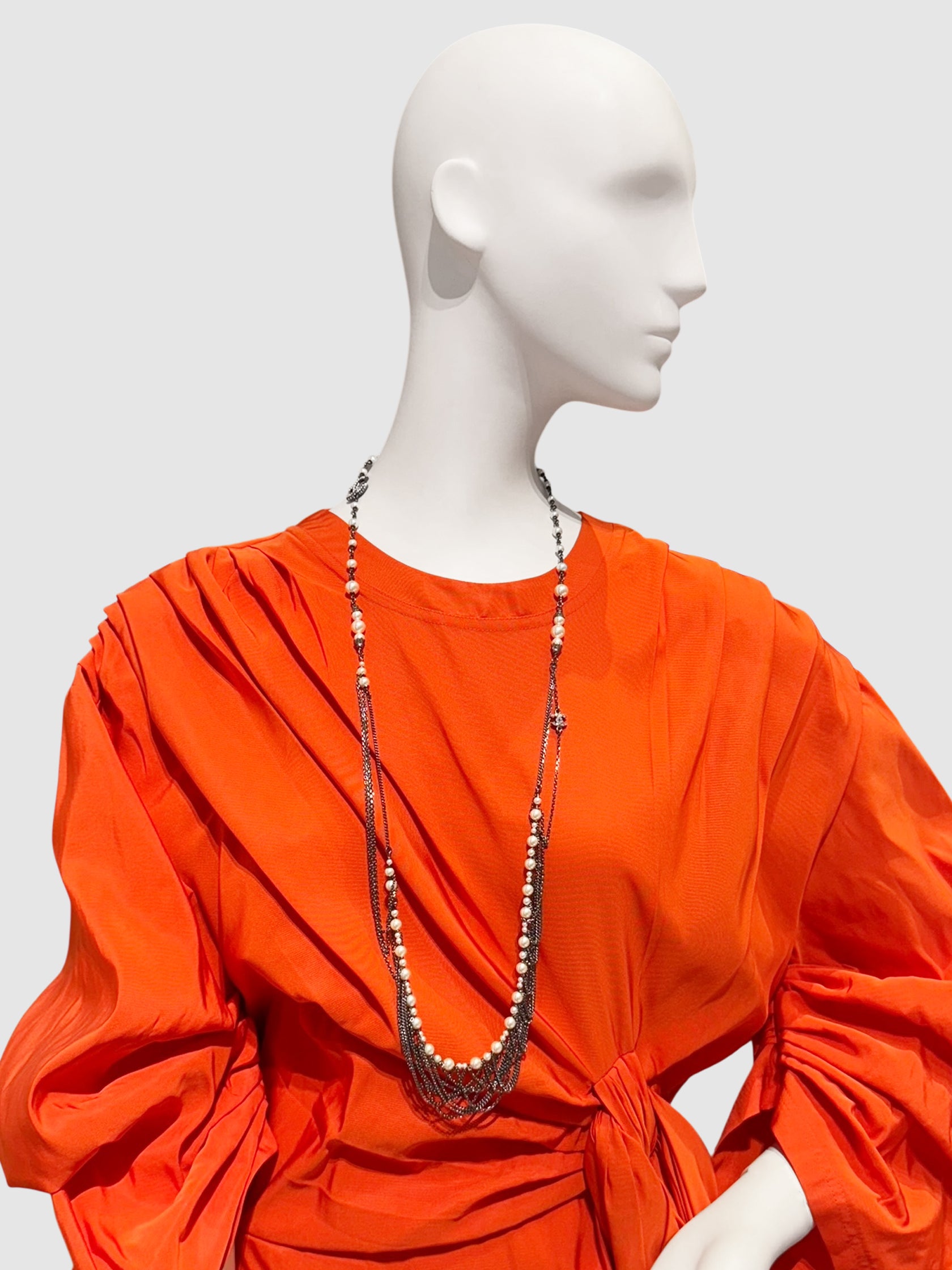 2016 Chain Pearl CC Necklace