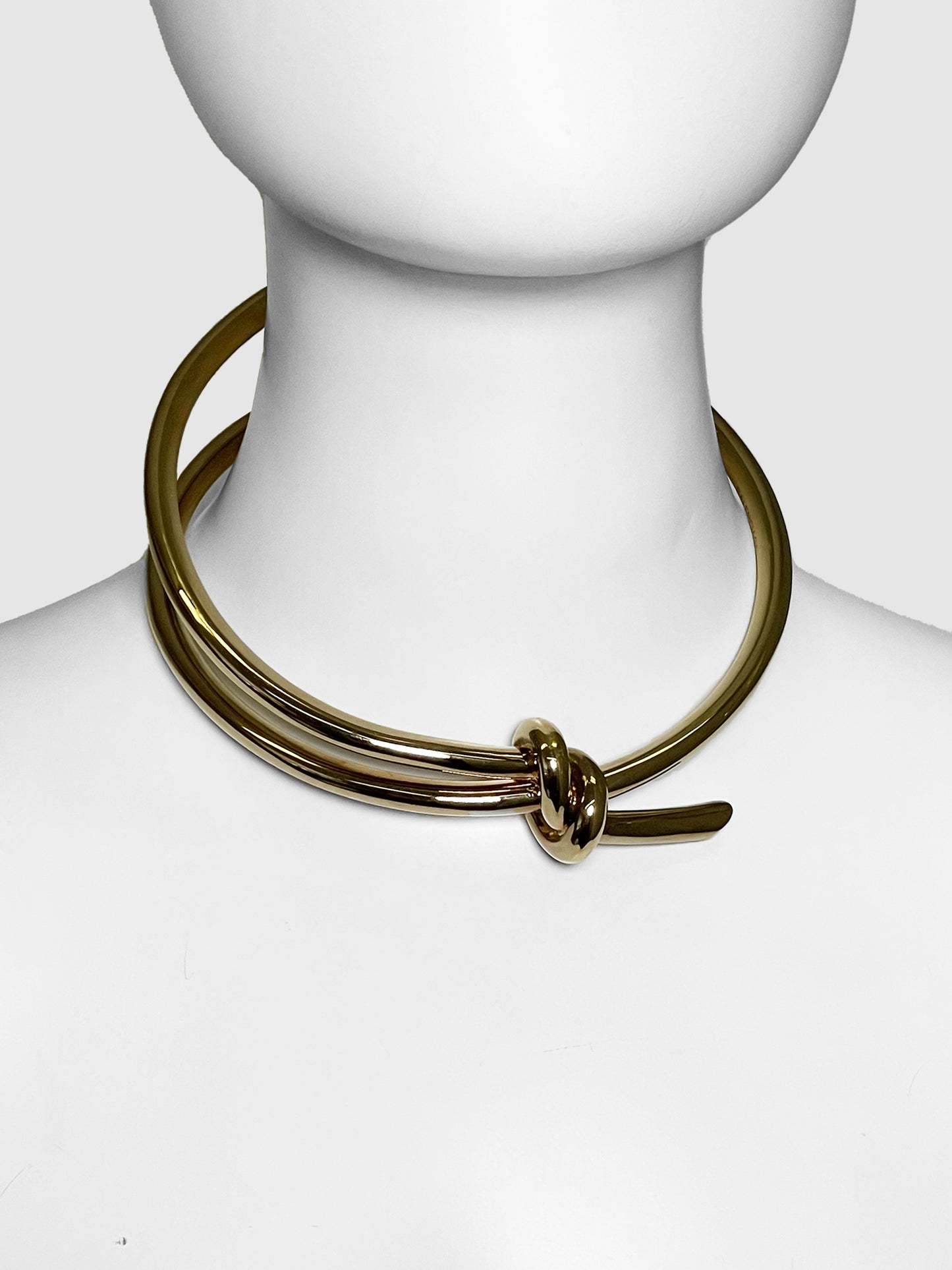 Balenciaga Golden Asymmetric Choker Necklace