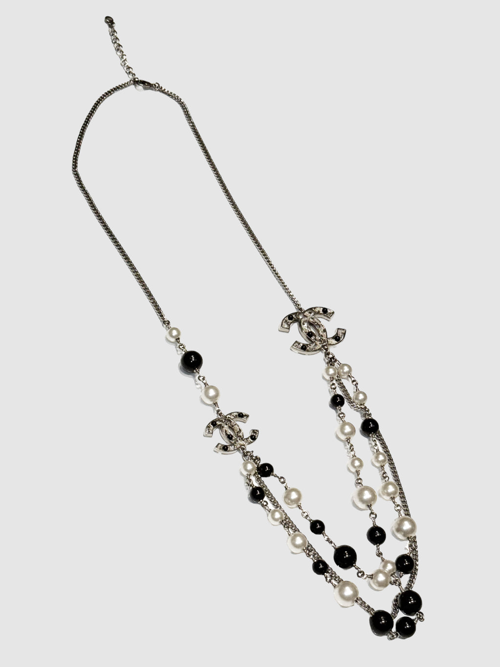 Beaded and CC Logo Long Necklace