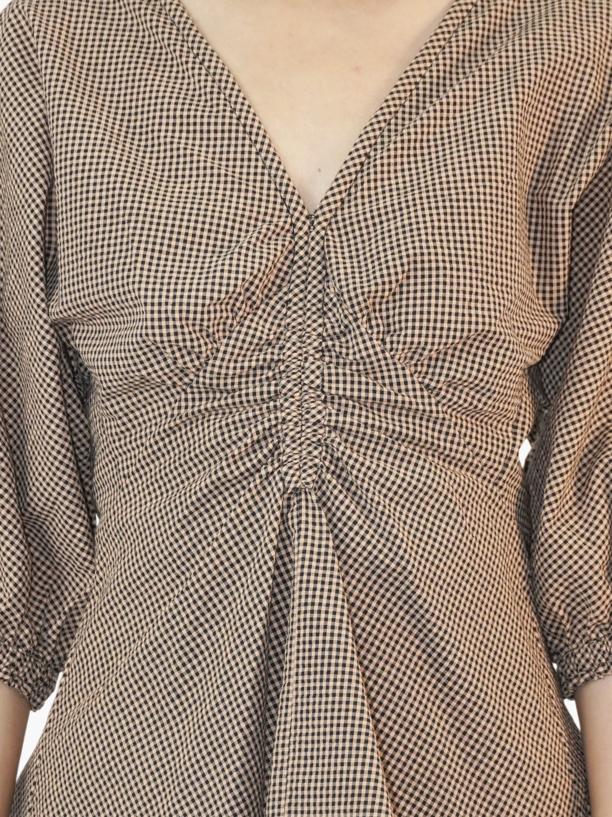Gingham Peplum Top