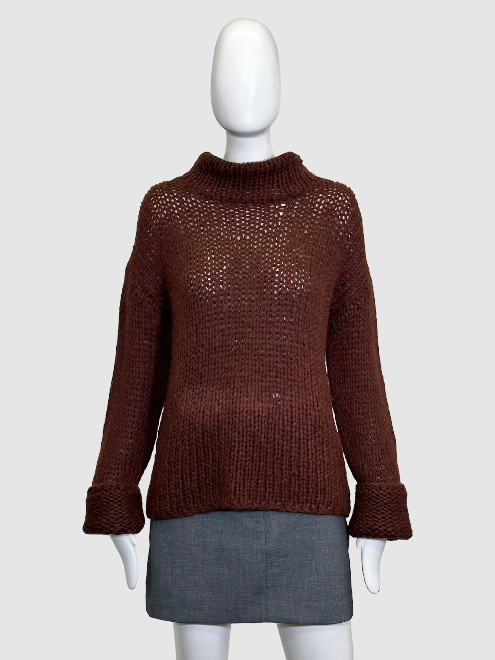Nili Lotan Chunky Knit Turtleneck Sweater - Size S