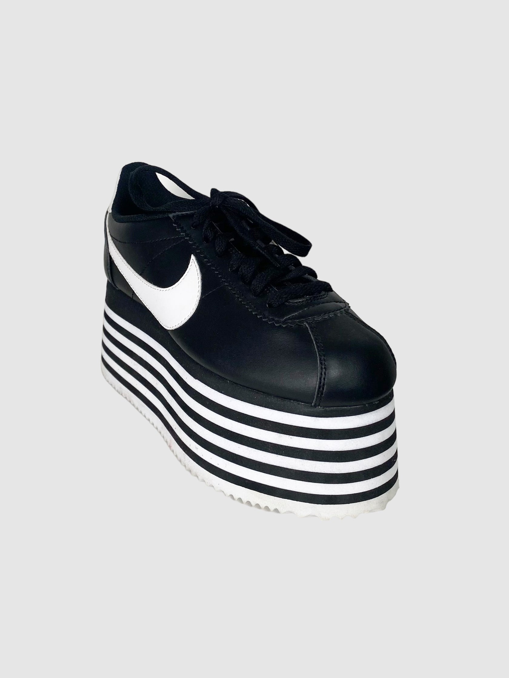 Leather Low Top Wedge Sneakers - Size 36.5