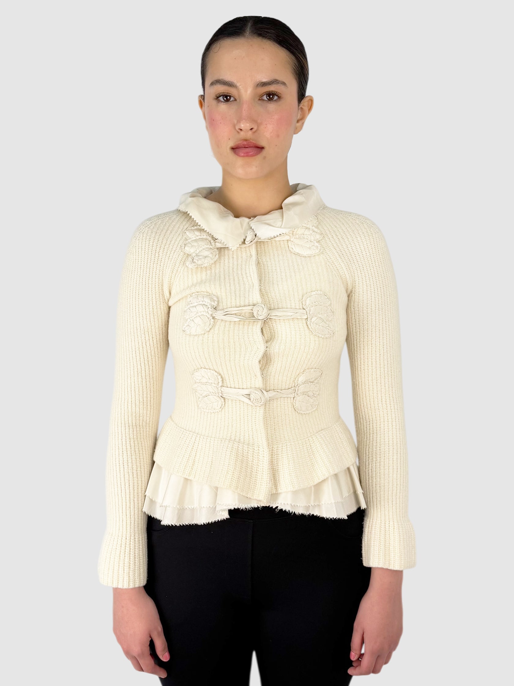 Wool Ruffled Cardigan