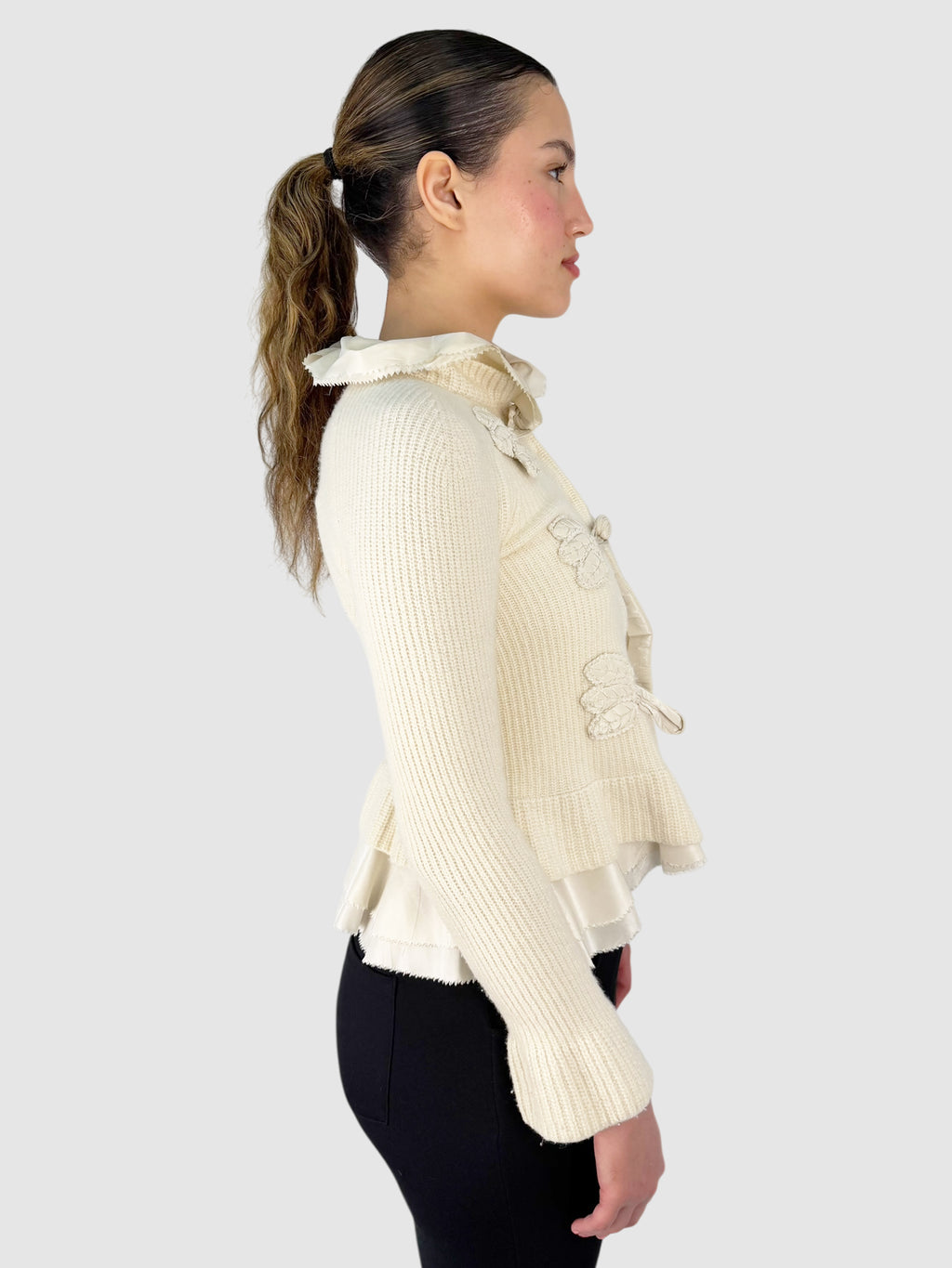 Wool Ruffled Cardigan