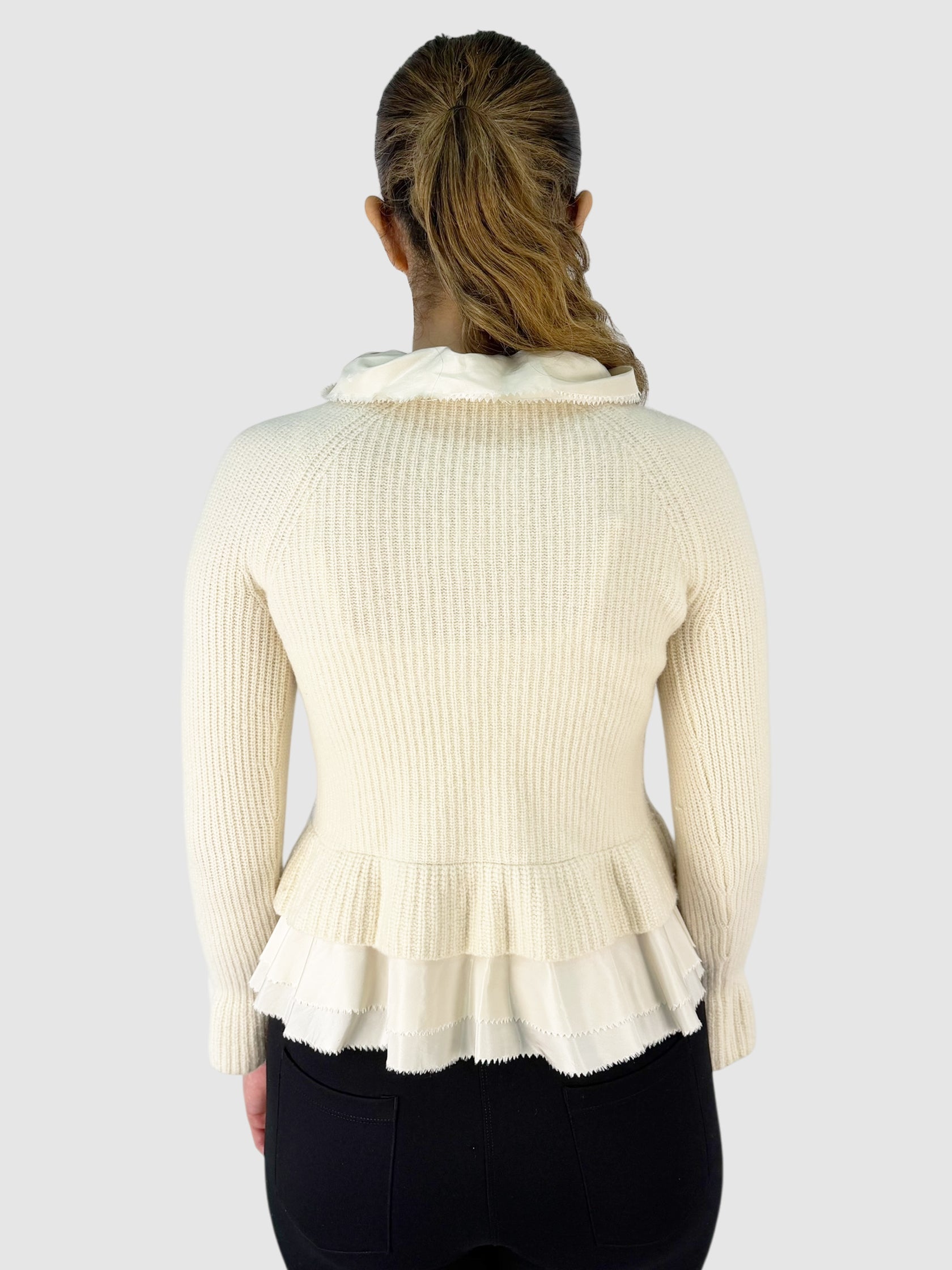 Wool Ruffled Cardigan