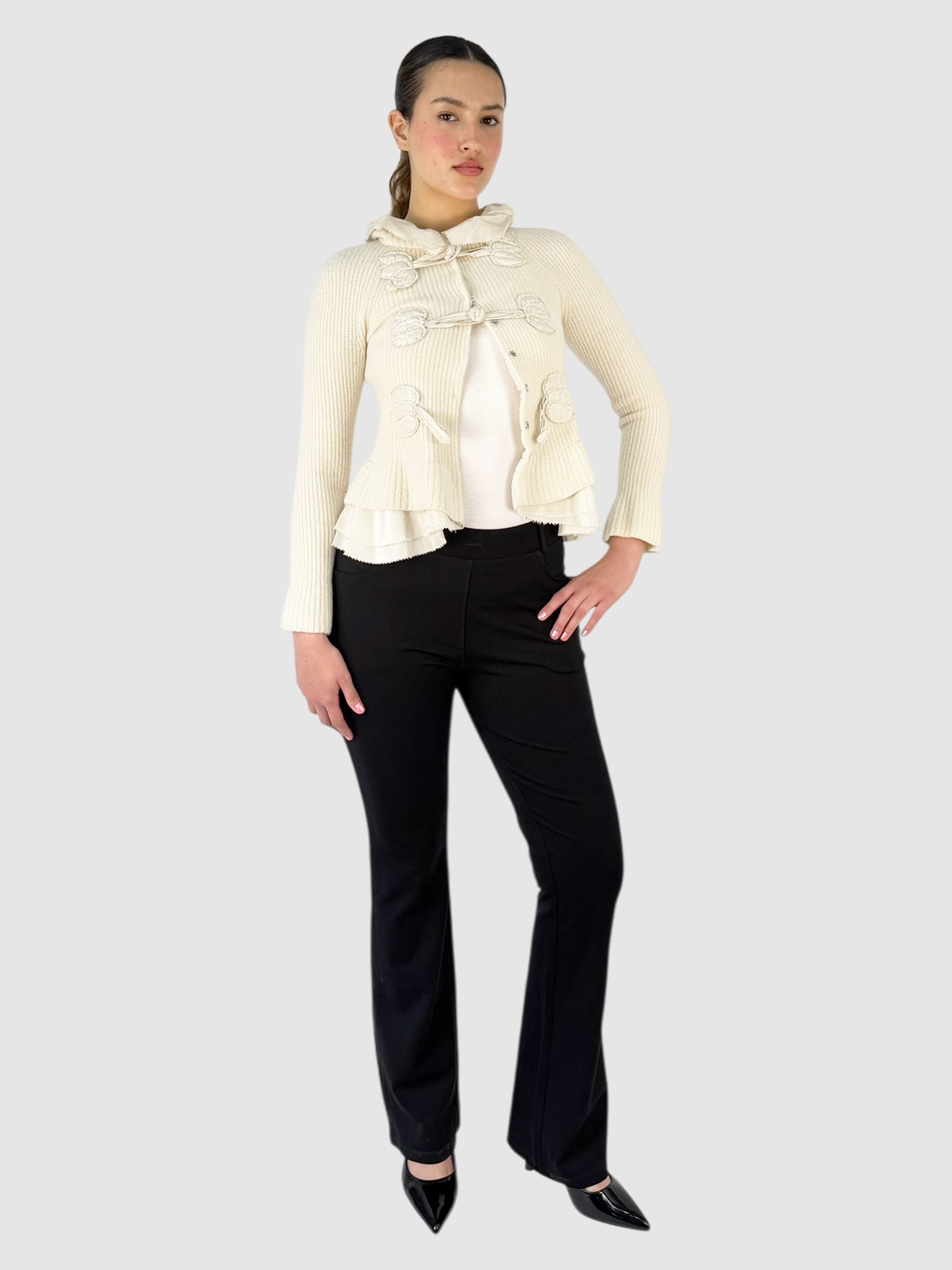 Wool Ruffled Cardigan