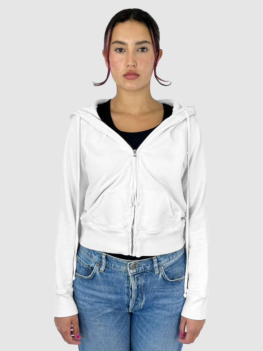 Cropped Zip-Up Hoodie
