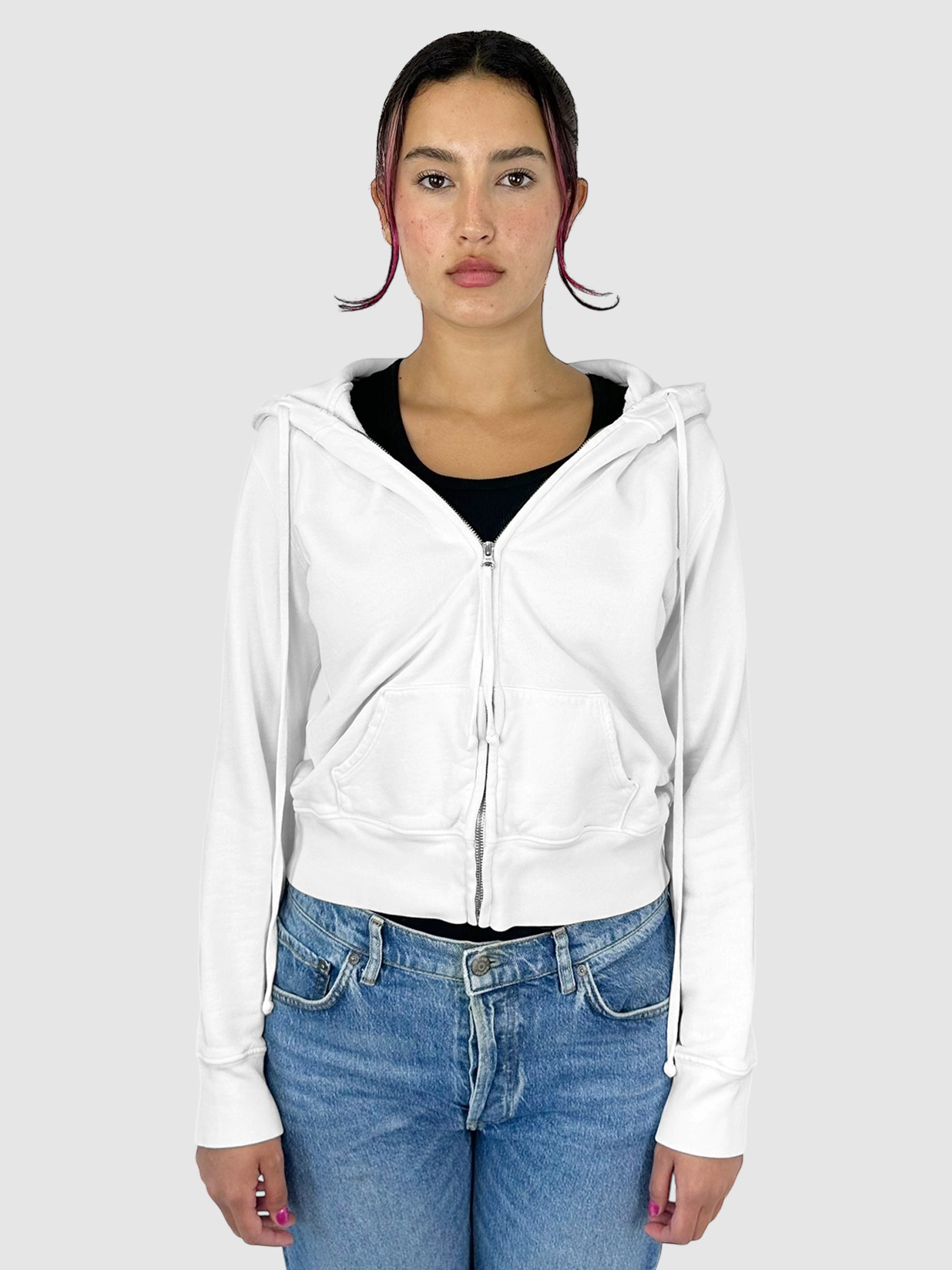 Cropped Zip-Up Hoodie