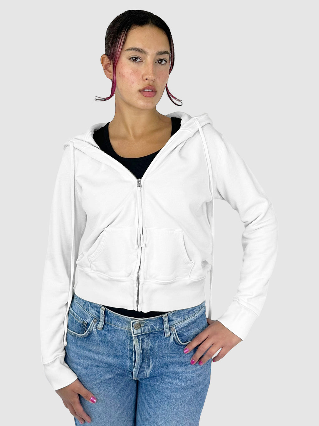 Cropped Zip-Up Hoodie