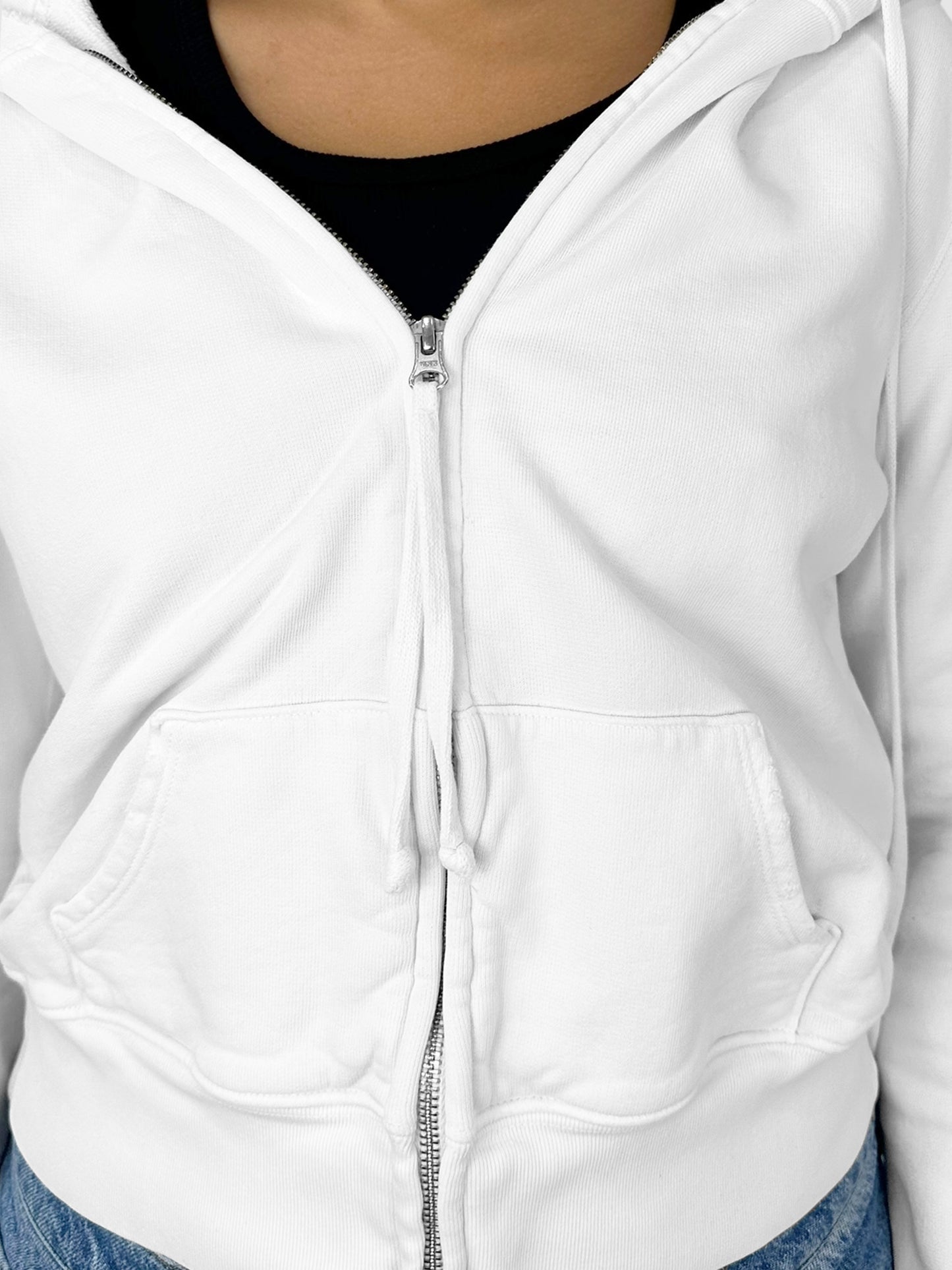 Cropped Zip-Up Hoodie