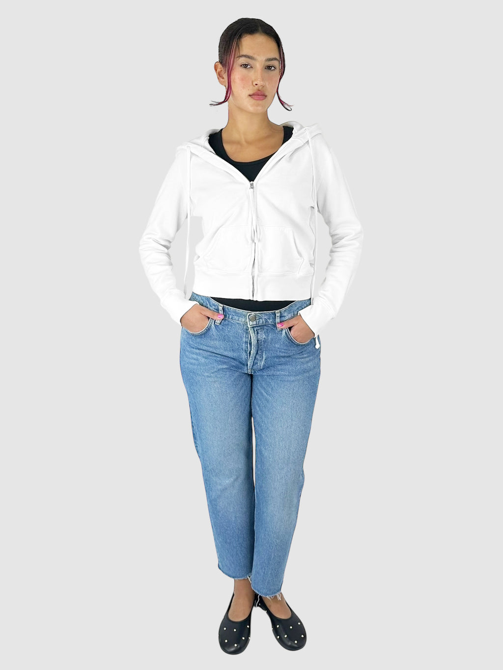 Cropped Zip-Up Hoodie
