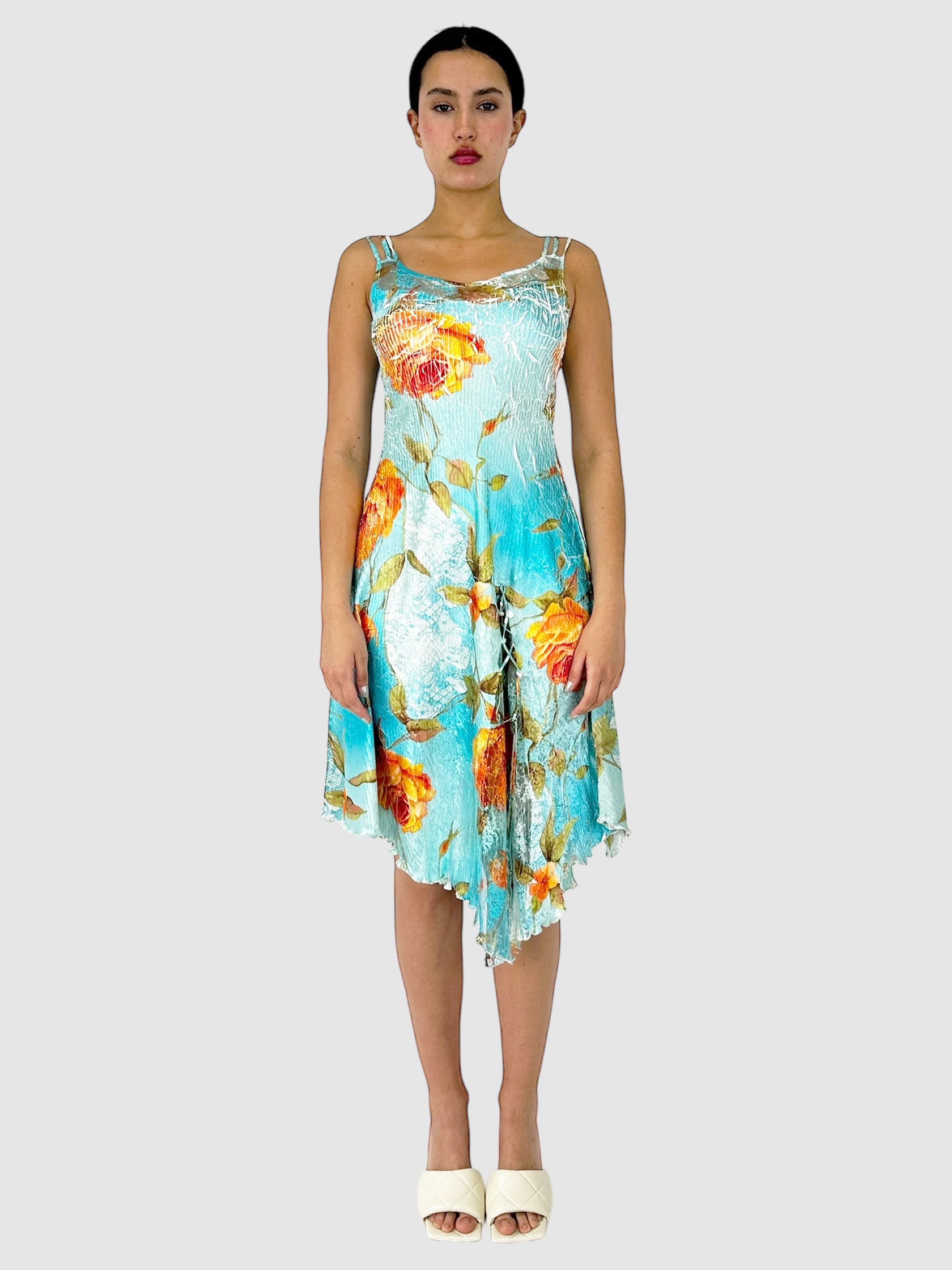 Crinkled Floral Dress