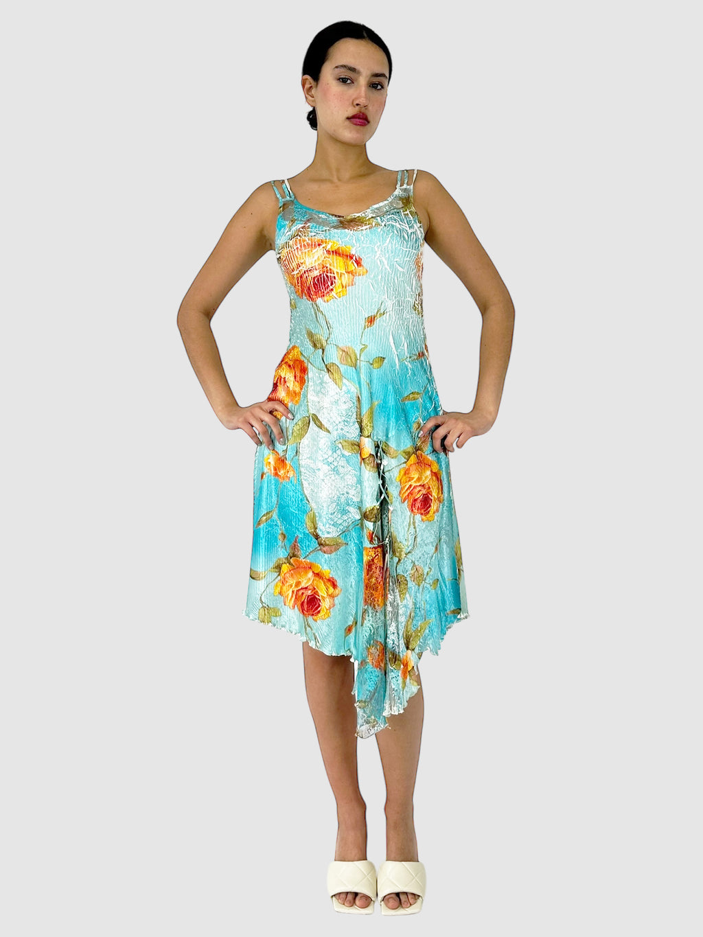 Crinkled Floral Dress