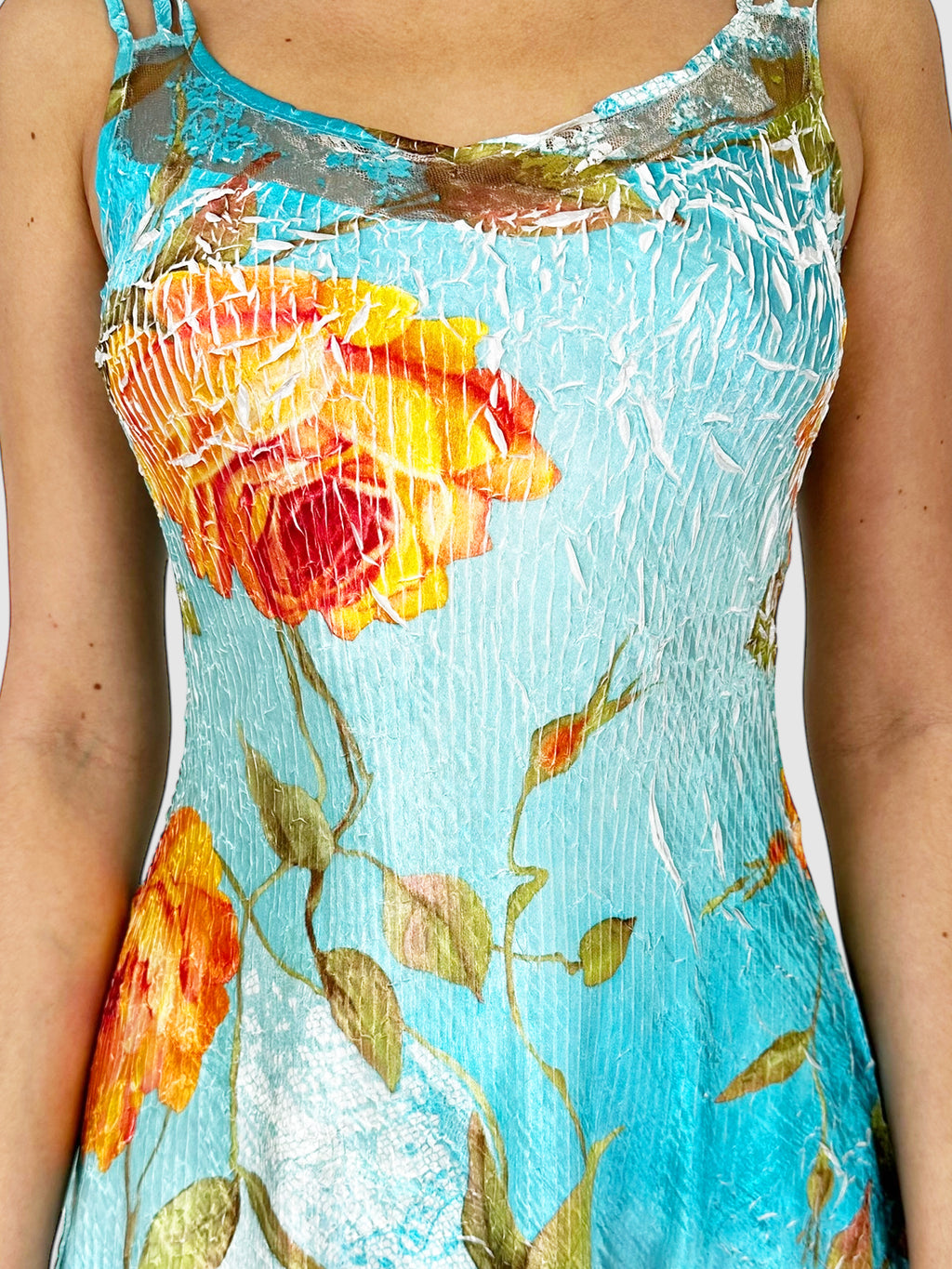 Crinkled Floral Dress