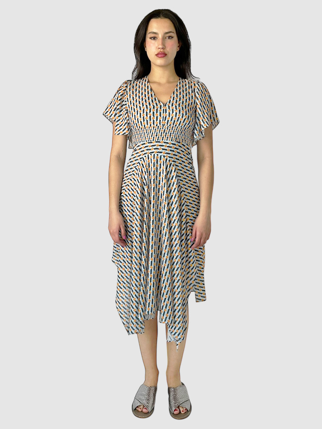 Geometric Print Midi Dress