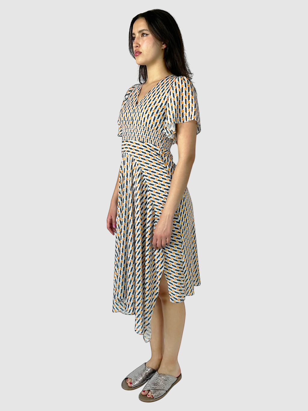 Geometric Print Midi Dress