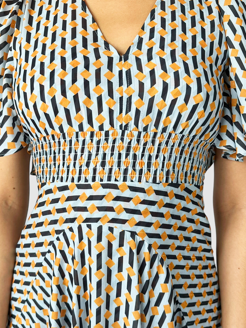 Geometric Print Midi Dress