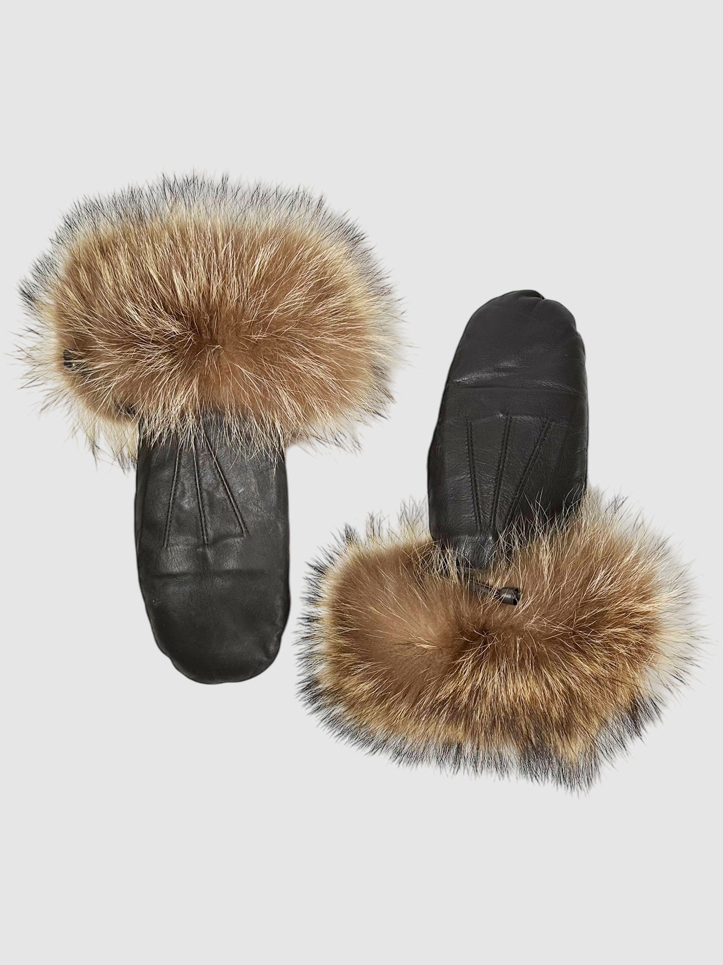 Fur Trim Leather Gloves