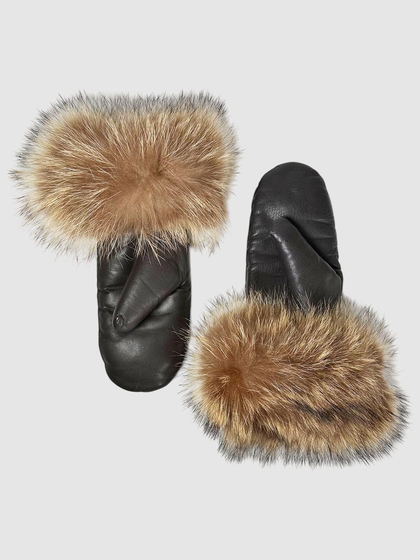 Fur Trim Leather Gloves