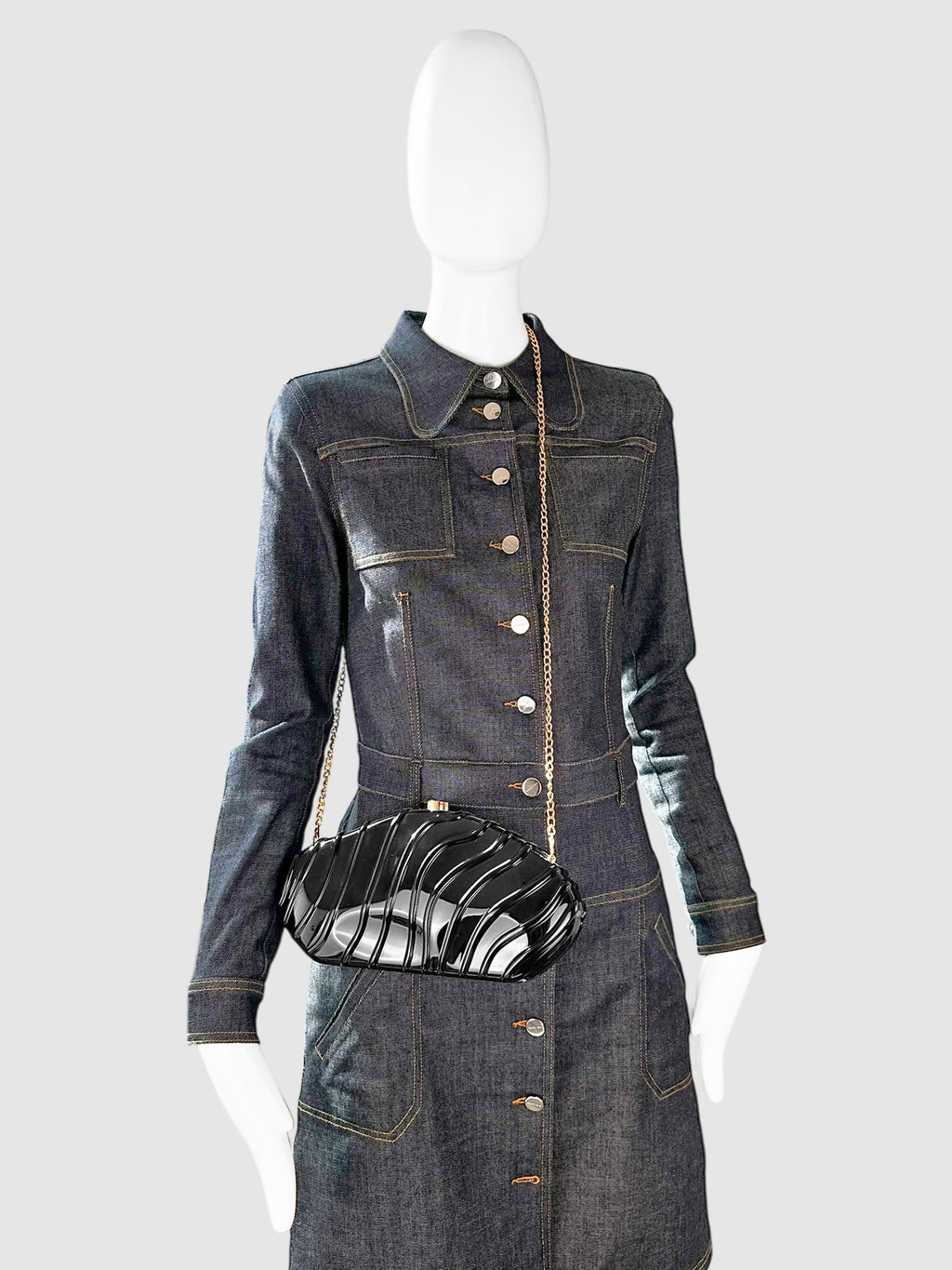 Acrylic Shell Chain Strap Clutch