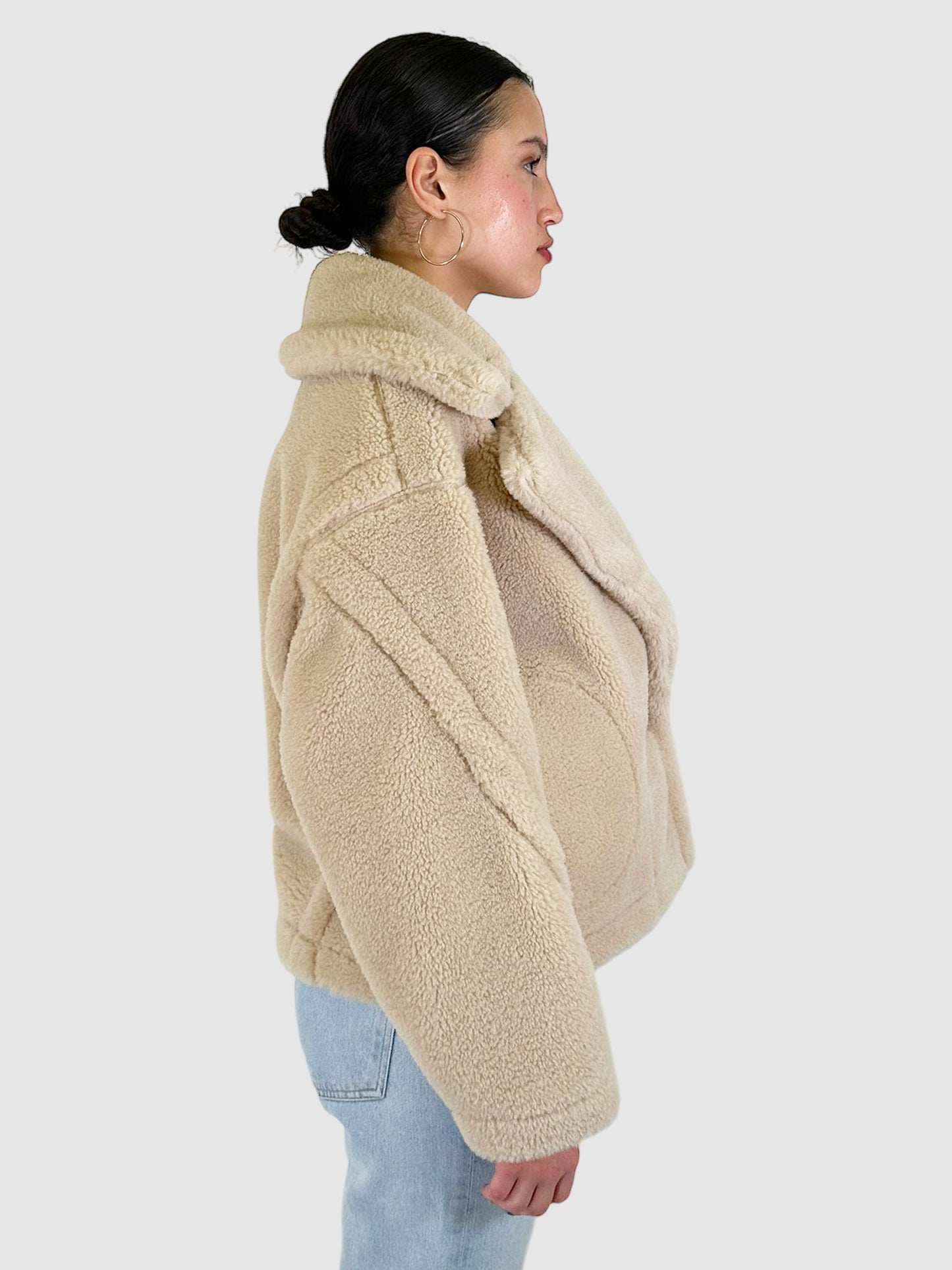 Double-Breasted Teddy Coat - Size M/L