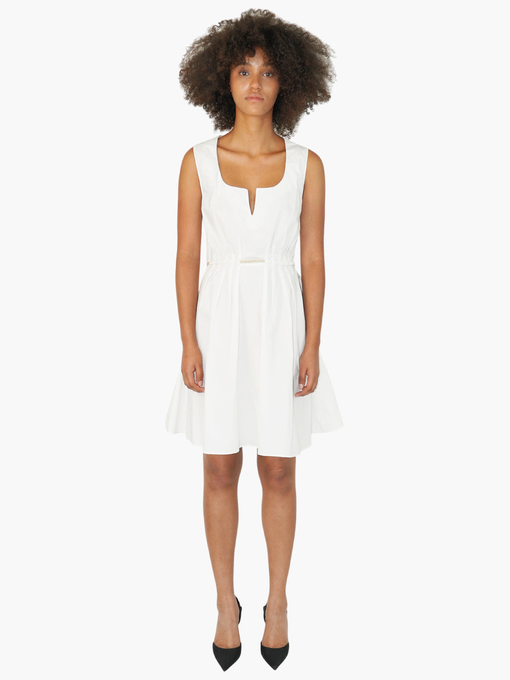 Pleated Belted Dress
