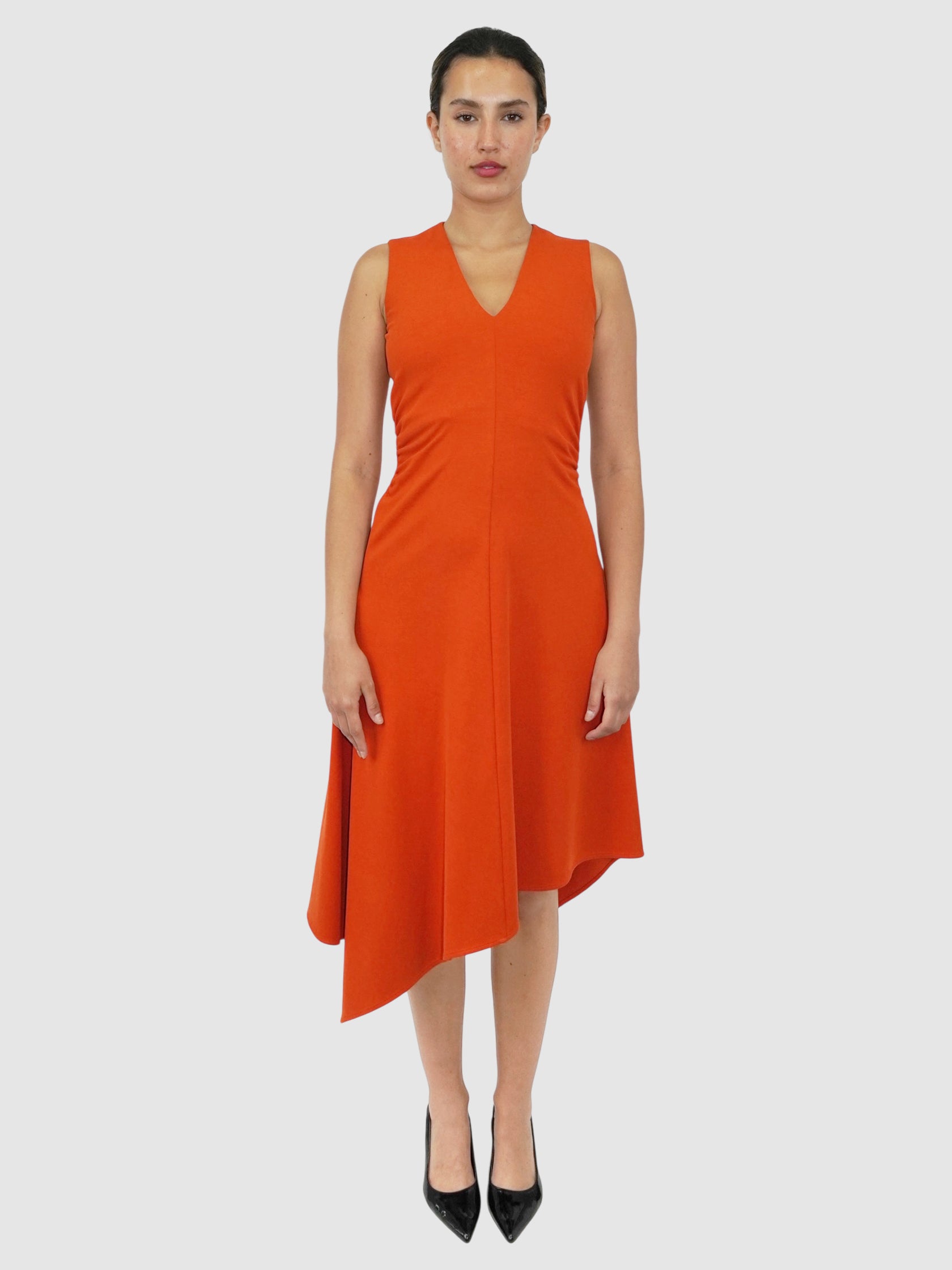 COS Women's Gathered Asymmetric Midi Dress