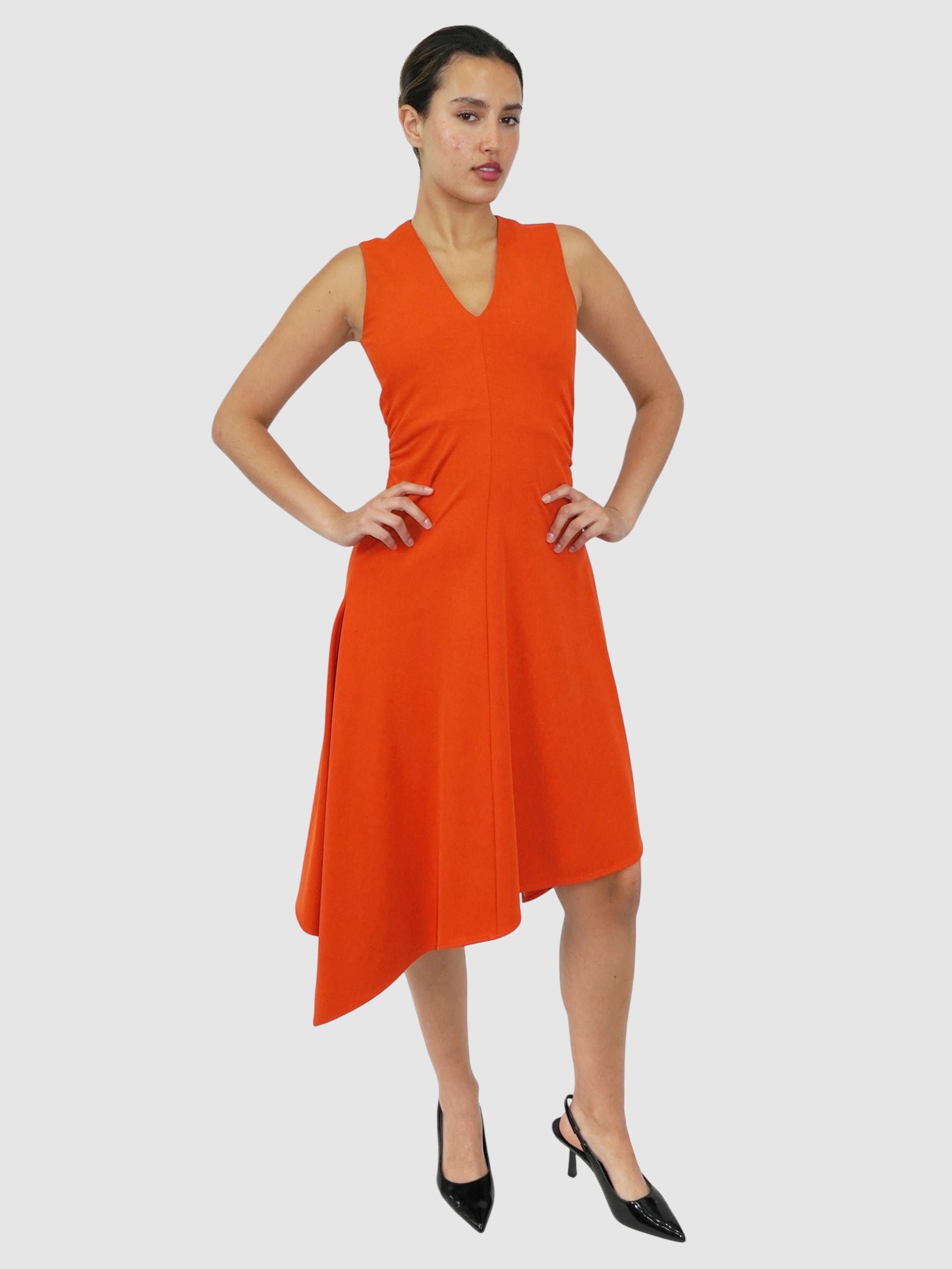 COS Women's Gathered Asymmetric Midi Dress
