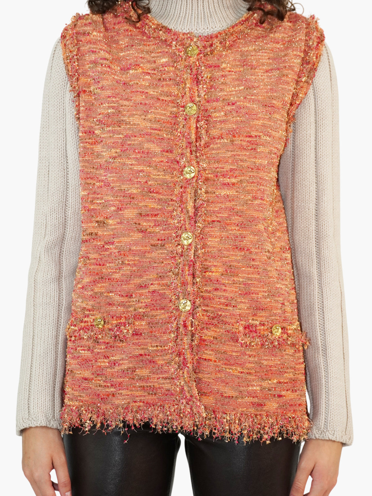 Tweed Button-Up Vest