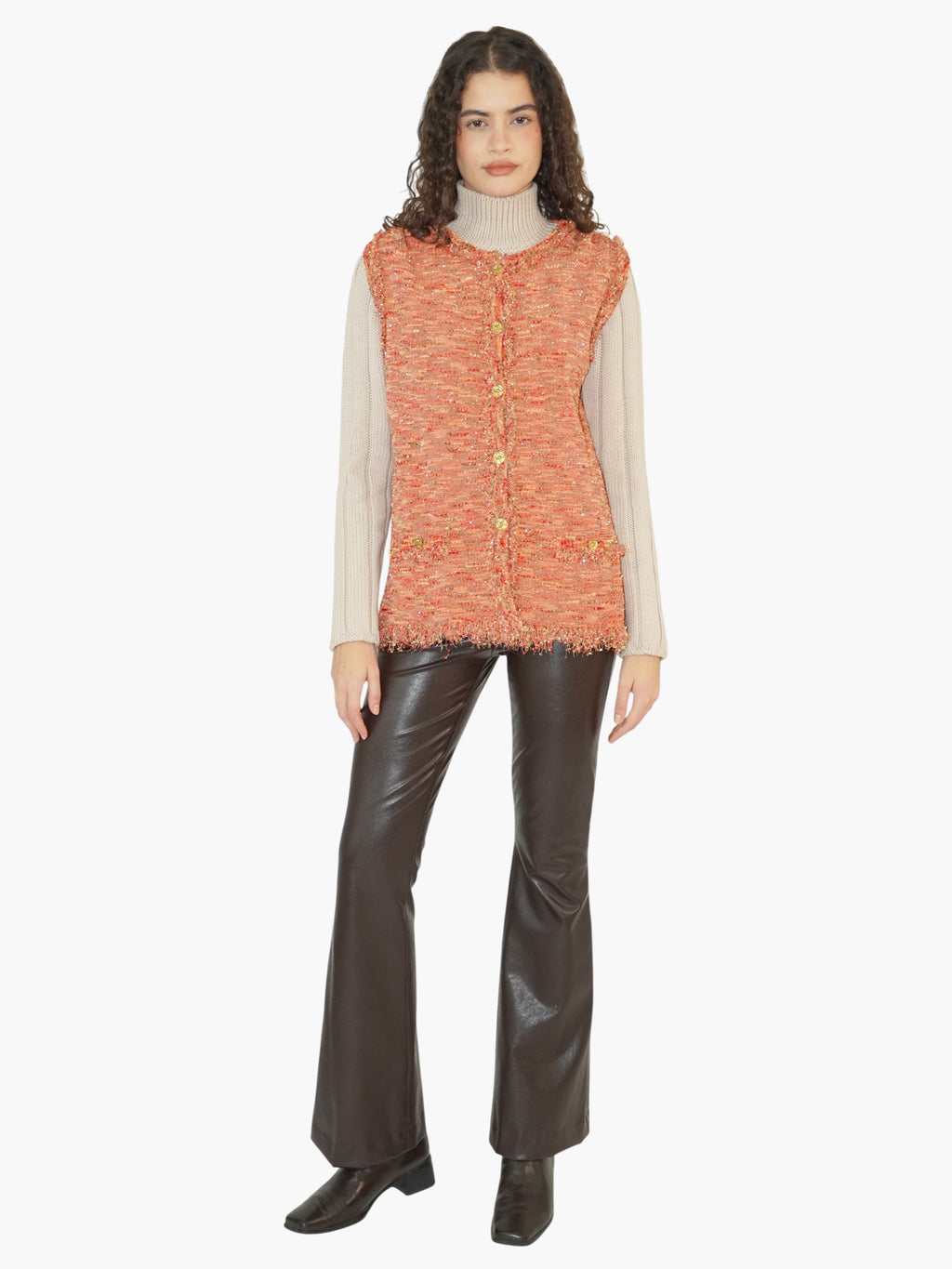 Tweed Button-Up Vest