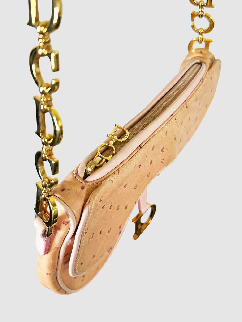 2000 Ostrich Leather Saddle Bag