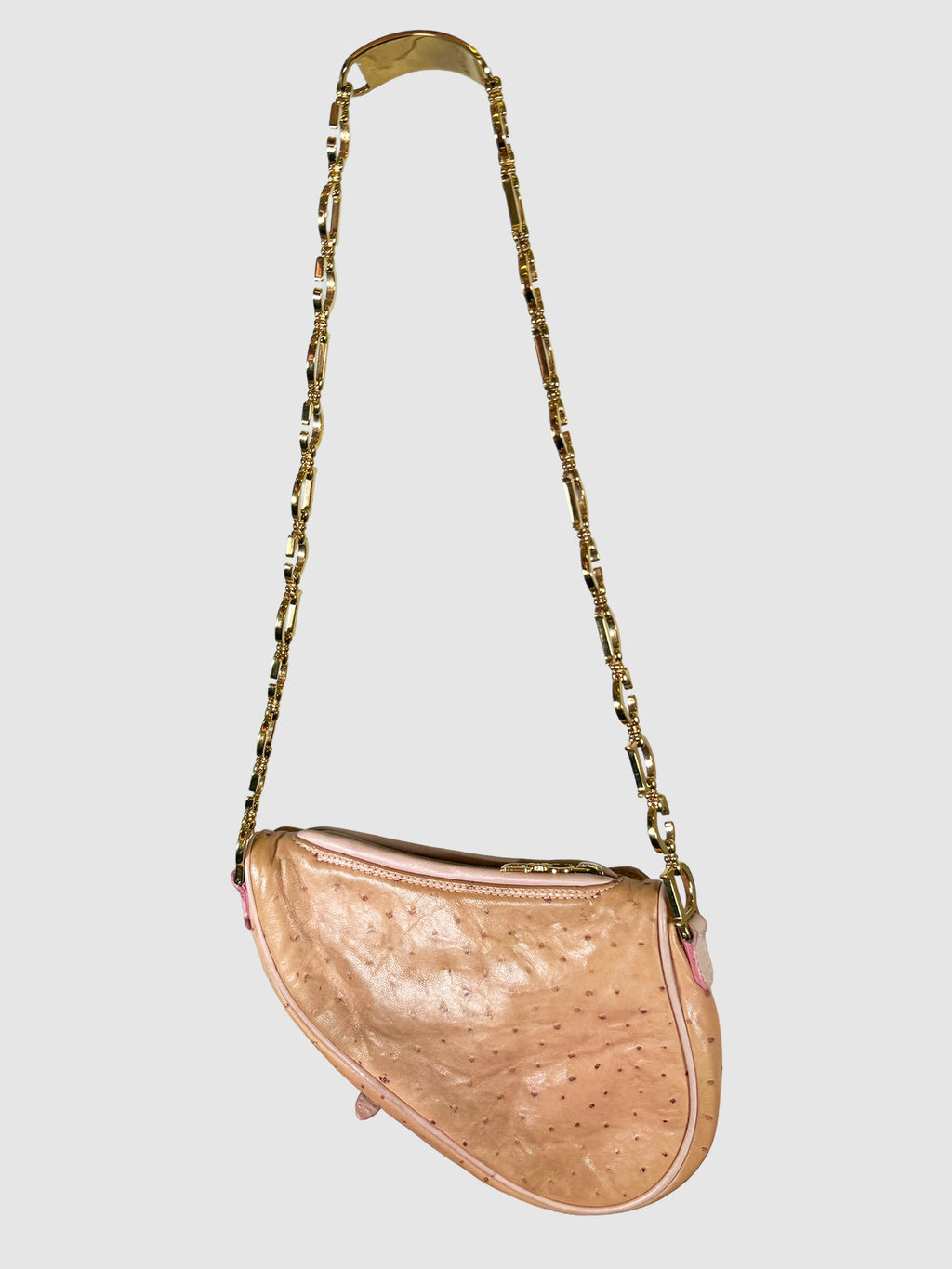 2000 Ostrich Leather Saddle Bag