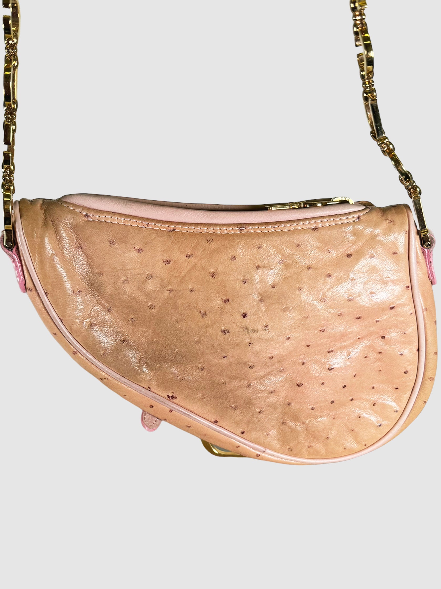 2000 Ostrich Leather Saddle Bag