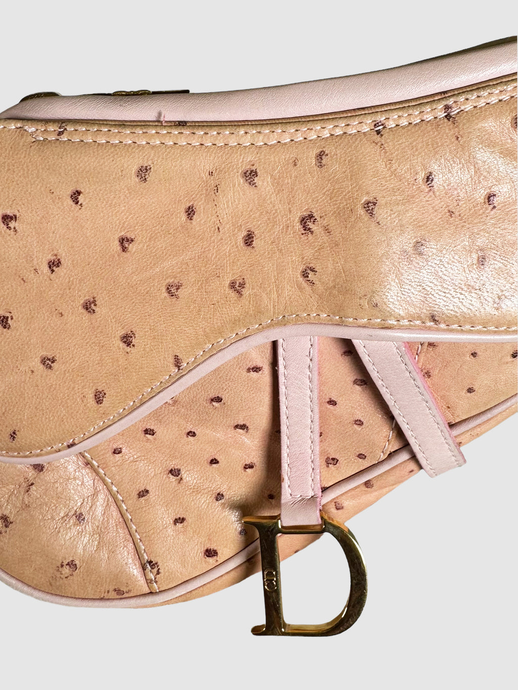2000 Ostrich Leather Saddle Bag