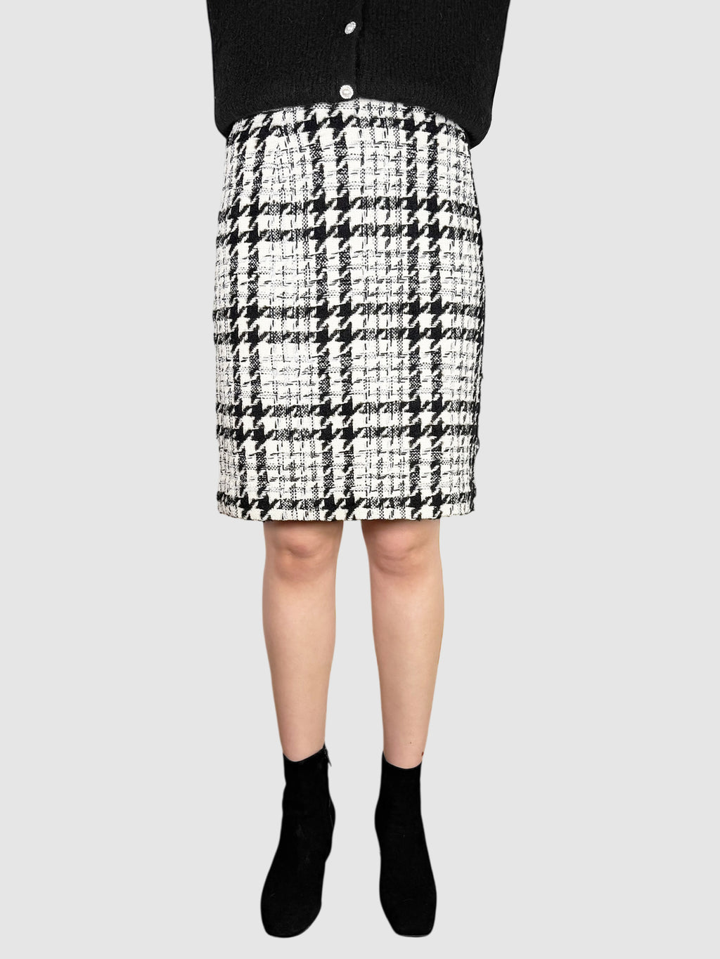 Tweed Houndstooth Skirt