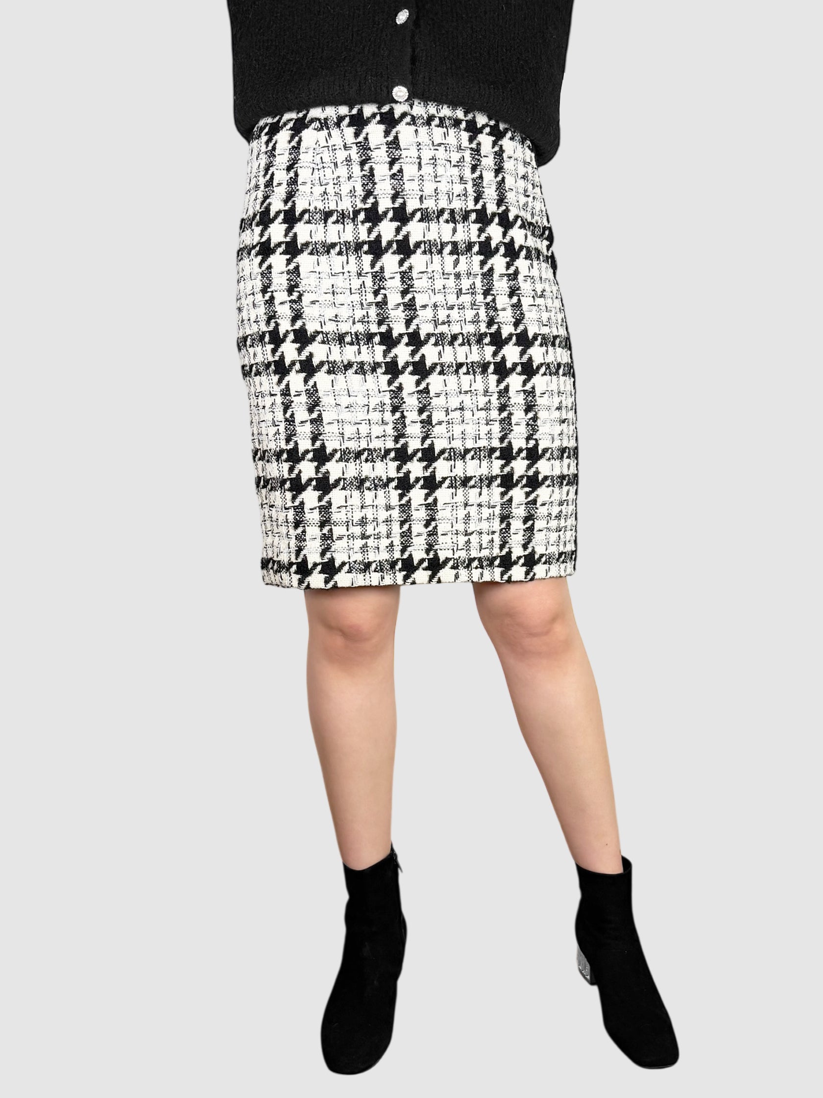 Tweed Houndstooth Skirt