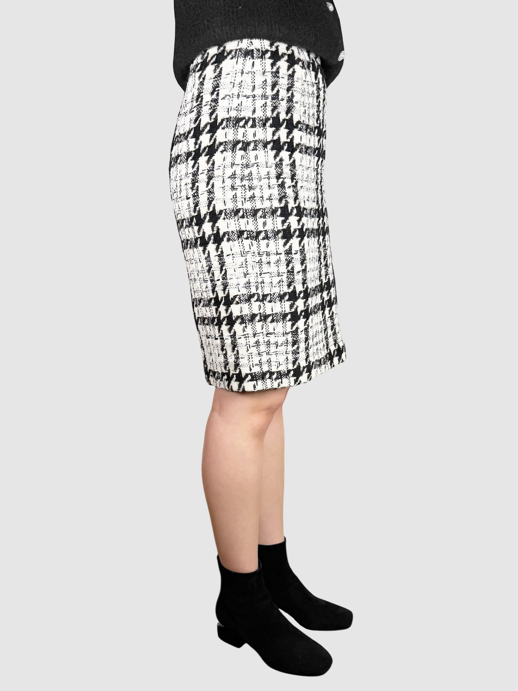 Tweed Houndstooth Skirt