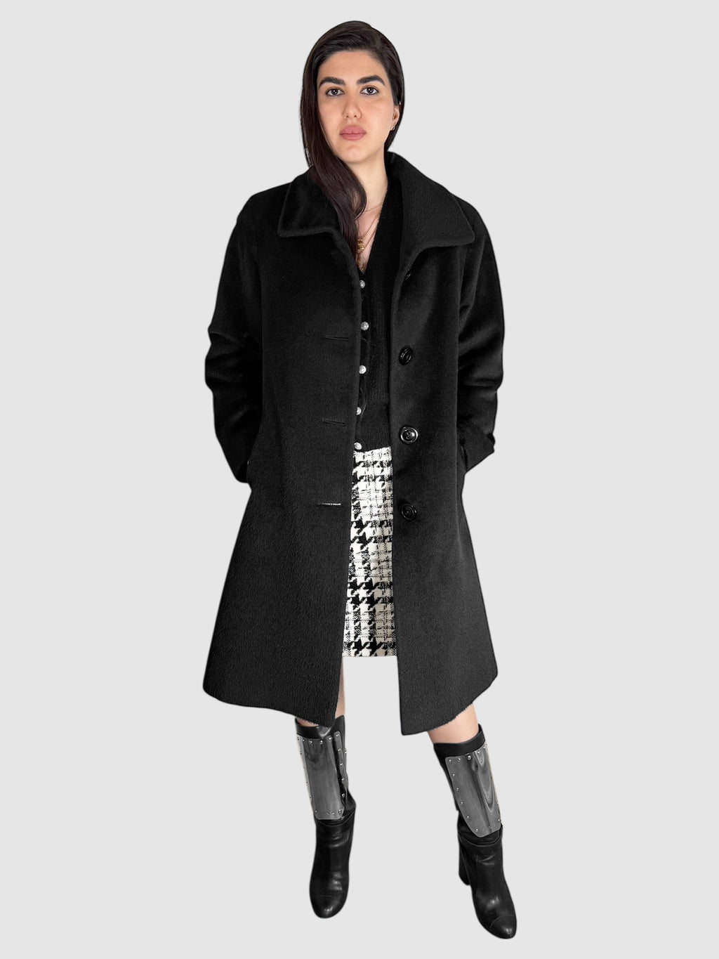 Tweed Houndstooth Skirt