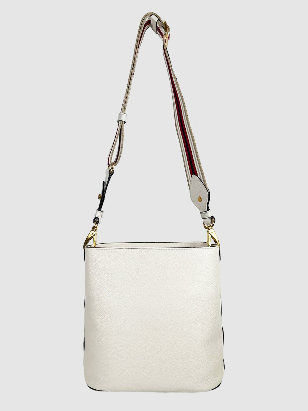 Prada Logo-Embossed Vitello Phenix Bucket Bag
