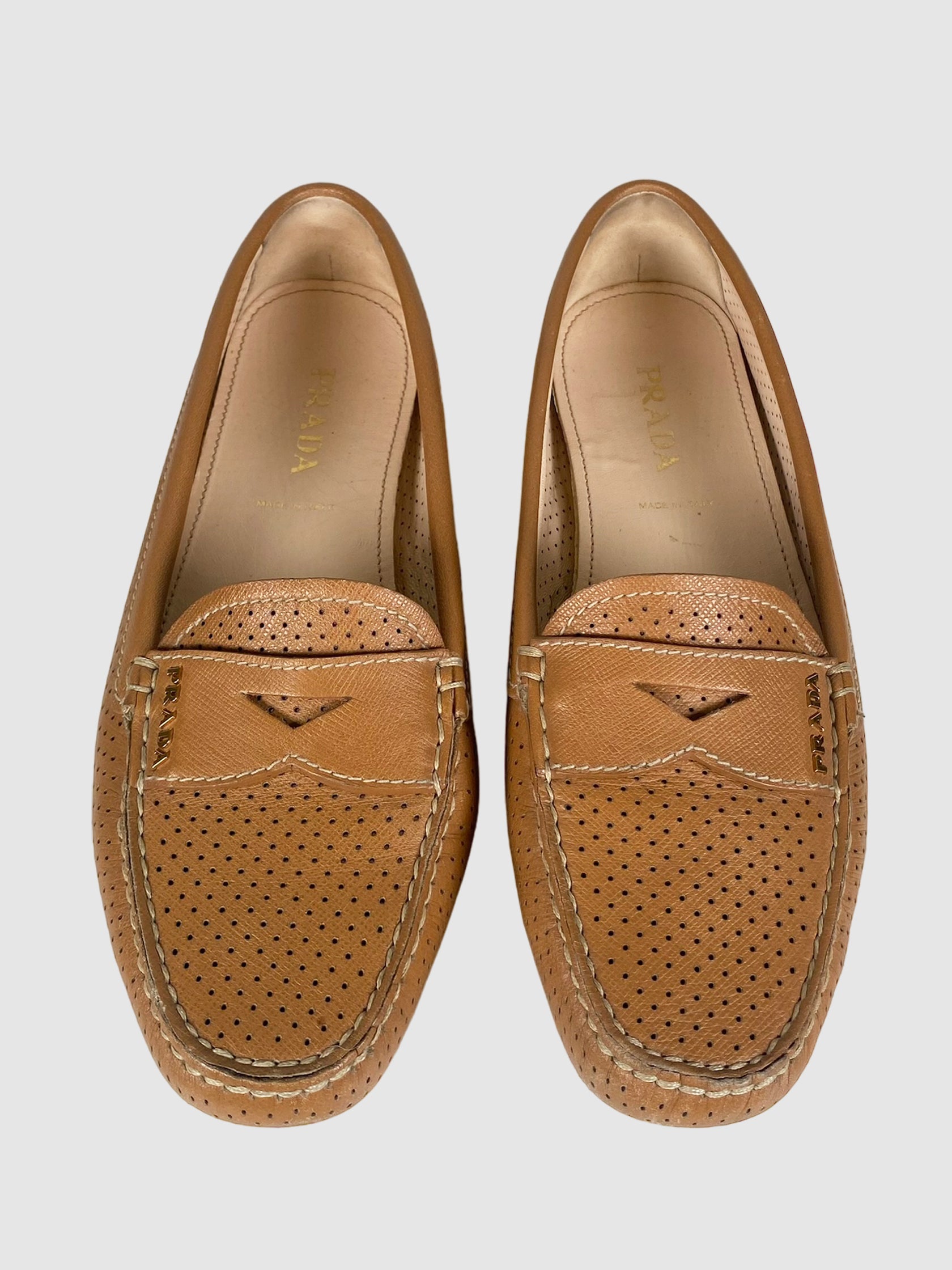 Prada Perforated Leather Loafer - Size 37