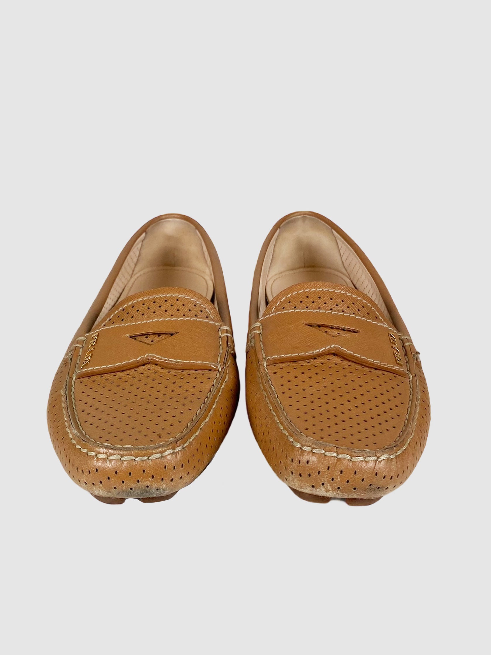Prada Perforated Leather Loafer - Size 37