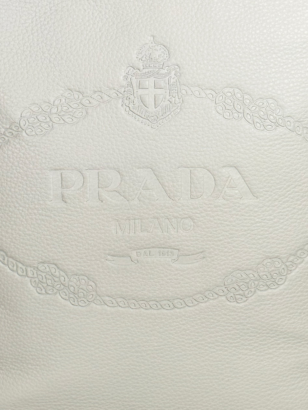 Prada Logo-Embossed Vitello Phenix Bucket Bag
