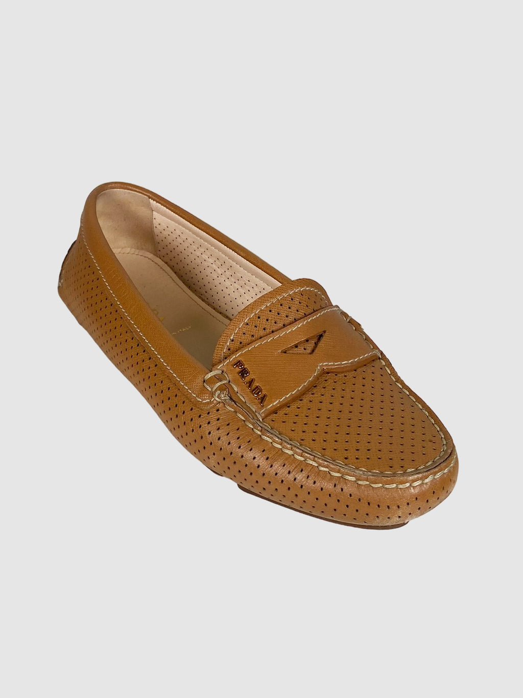 Prada Perforated Leather Loafer - Size 37