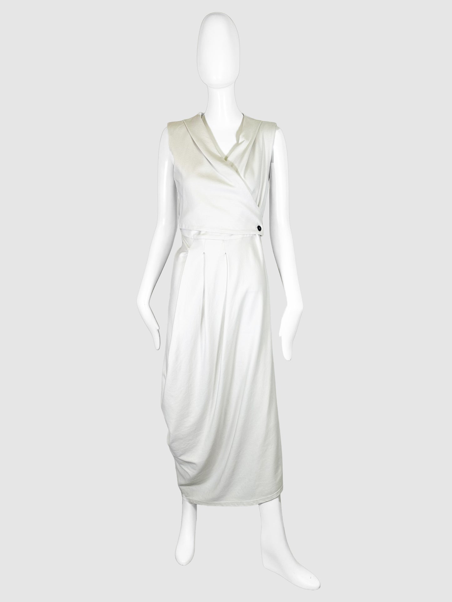 Pleated Asymmetrical Midi Dress - Size 1